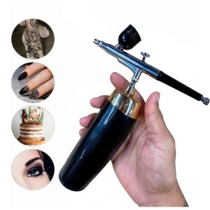 Kit Completo Aerográfia Mini Compressor A Bateria + Aerógrafo