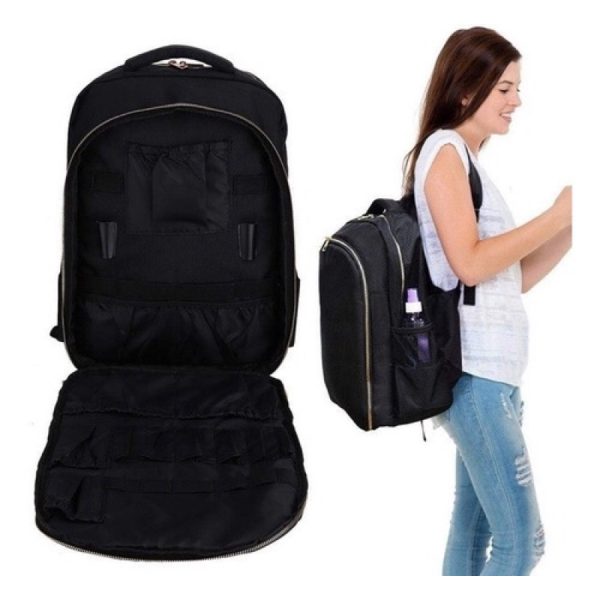 Maleta Mochila Organizadora Barbeiro Divisórias Removíveis